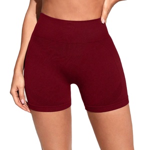 Pantalones cortos de Yoga transpirables de cintura alta para mujer, mallas de lona sin costuras de secado rápido, patrón de logotipo, pantalones cortos de entrenamiento para levantamiento de cadera Plus - Product Image 5
