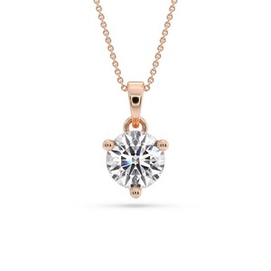 <b>Three</b> Prong Round Cut Diamond Pendant 0.30 Ct Lab Grown Diamond In Platinum Daily Wear Gift - Product Image 2