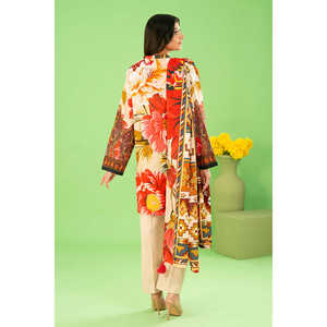 Conjunto de 3 piezas WNS-52023 Khaddar Salwar Kameez estampado con dupatta Zari, estilo pakistaní, ropa étnica para festivales indios. - Product Image 1