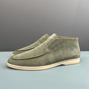 Mocassini da Uomo Slip-On 2025 di Alta Qualità in Pelle Scamosciata con Intersuola e Suola in Gomma, <span class=keywords><strong>Scarpe</strong></span> Casual Retrò a Collo Alto con Fondo Piatto - Product Image 3