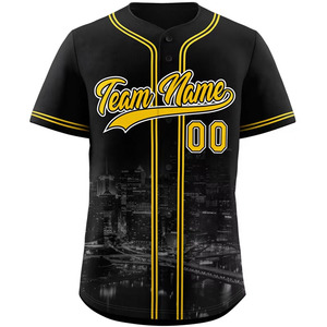 Maillot de Baseball personnalisé bon marché d'usine maillot d'uniforme d'équipe sportive de broderie maillot de Baseball boutonné à séchage rapide - Product Image 6