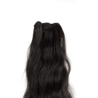 Rambut India Temple Hair Weft 14-Inci Gelombang Alami Remy Hair Bebas Kusut Single Donor Gaya Burma Panjang Terentang 8 Inci