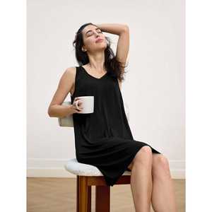 Vestido Premium Tranquil con Cuello en V, Tejido de Bambú de Primera Calidad - Product Image 5