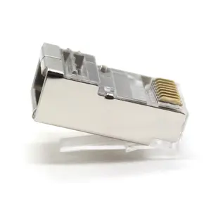 RG45 rj 45 8p8c conector modular plug utp passar através ez cat6 rj45 conector cat6 cat 6 utp