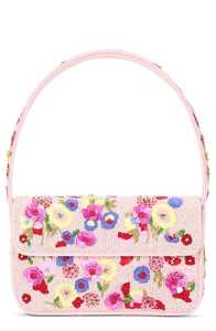 Sac à main rose floral best-seller avec fleurs 3D en sequins et perles, sac à bandoulière pour femme, idéal pour soirée, mariage, fête nuptiale, été, bal de promo - Product Image 2