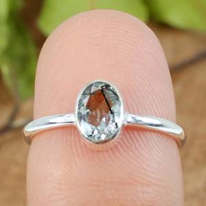 แหวนพลอยควอตซ์แร่แร่เงินแท้สีดำสำหรับ925สไตล์ฮิปฮอปเครื่องประดับสำหรับการตั้งค่าตัวเรือนโรเดียมสำหรับงานแต่งงานหมายเลขคนรัก - Product Image 4