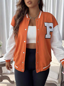 Chaquetas universitarias para mujer béisbol Letterman chaquetas universitarias logotipo personalizado impresión mangas completas Streetwear OEM - Product Image 2