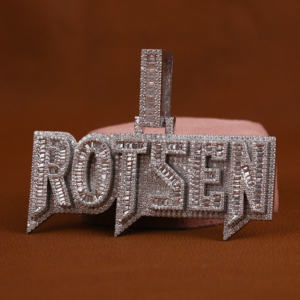 ROTSEN personalizado nombre Moissanite diamante colgante hecho a mano que brilla en la oscuridad cuerpo joyería estilo Hip Hop helado para ocasiones de fiesta - Product Image 3
