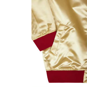 Veste universitaire en satin pour hommes personnalisée en gros Streetwear respirant à fermeture éclair avec col montant pour l'hiver - Product Image 6