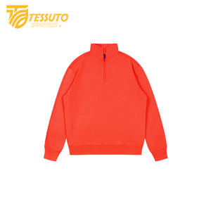 Tessuto personnalisé usine demi fermeture éclair sweats à capuche col montant sweats zippés pour hommes sweats en coton de haute qualité - Product Image 4