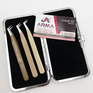 Pinzas para Extensión de Pestañas Personalizadas, Acero Inoxidable con Recubrimiento en Polvo, Agarre Fuerte, Punta Puntiaguda, Logotipo Personalizado - Product Image 1