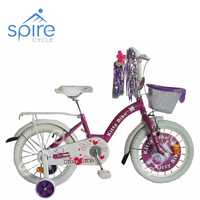 Vélo pour enfants Spire Cycle PC-KITTY, modèle le plus mignon, frein V, acier, simple vitesse, pneus 12 pouces (16*2.125) avec roues stabilisatrices, pour 3-8 ans - Vente Flash