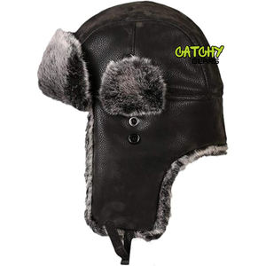 Chapeau trappeur en fausse fourrure d'hiver pour homme, style aviateur, chaud, avec rabat pour les oreilles - Product Image 3