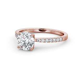 Venta caliente joyería clásica corte redondo laboratorio cultivado diamante anillo de compromiso 18K oro amarillo sólido mujeres joyería fina anillo de bodas - Product Image 3