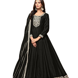 El último vestido de trabajo de hilo de seda de diseñador Georgette de Fab Zone - Product Image 1