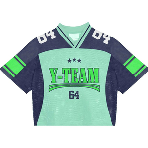 SPORTSWORLD fábrica personalizada hombre recortada de gran tamaño Vintage Streetwear deportes Retro americano Boxy malla camiseta fútbol/fútbol - Product Image 2