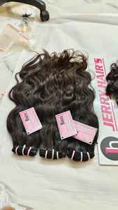 Cutícula natural alineada virgen pelo indio crudo sin procesar estilo ondulado 8 pulgadas suave onda natural número de modelo pelo indio crudo - Product Image 3