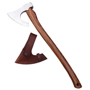 Venta al por mayor pedidos a granel personalizados servicio OEM ODM hecho a mano acero de alto carbono vikingo hacha mango de madera para acampar al aire libre - Product Image 1