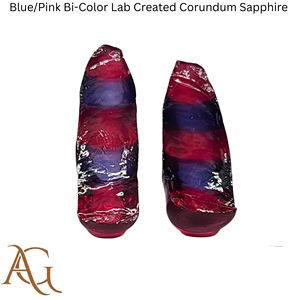 Bolas de Corindón Sintético Bicolor Azul/Rosa, Zafiro Creado en Laboratorio, Fusión por Llama, Gema Simulada para Corte y Lapidación - Product Image 4