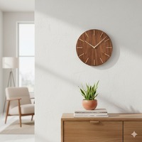 Horloge murale Art Déco en bois de qualité supérieure, décoration intérieure, mouvement silencieux à quartz, étanche, taille personnalisable, aiguilles de style antique, salon