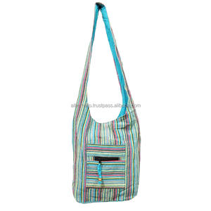 Bolsa Hippie Jhola sostenible, bolsa Jhola hecha a mano para viajes, compras, tienda de comestibles, Bolsas laterales Jhola Hippie de proveedor indio - Product Image 4