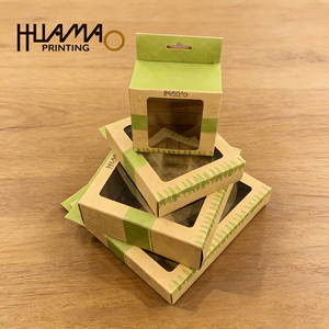 Caja de Papel Kraft Marrón Personalizada, Reciclada, para Cable USB 3 en 1 para Teléfono Inteligente, con Ventana Transparente - Product Image 2