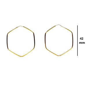 Women's Elegant Hexagon <b>Silver</b> 925 <b>Earrings</b> Handmade <b>Wedding</b> & Party Wear With Gold Plating Daily Classic Accessory - Product Image 2
