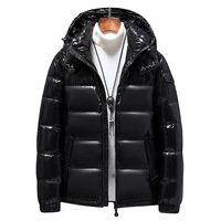 Manteau d'hiver matelassé pour homme, noir brillant, à capuche, fermeture éclair, motif léopard, emballage en forme de tambour, vêtement d'extérieur chaud et tendance