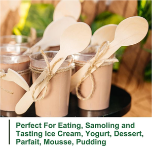 Cuillères en bois biodégradables de qualité supérieure-Ensemble d'ustensiles de camping avec logo personnalisé - Product Image 5