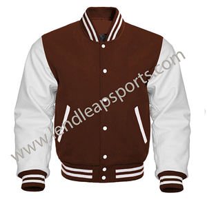 Chaqueta universitaria con logotipo personalizado, Mangas de cuero bordadas, chaqueta negra de béisbol universitario para hombre, chaqueta universitaria Letterman Varisty - Product Image 3