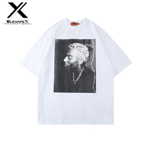 100% algodón 3D Digital impreso negro lavado de gran tamaño 280 GSM Hip Hop camiseta para hombres y mujeres camisetas gráficas Unisex - Product Image 4