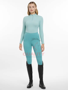 Tissu haute performance extensible respirant léger conception flexible couche de base en gros femmes équitation couche de base - Product Image 3