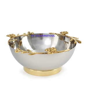 Bol décoratif couleur argent Aluminium Métal Élégant Unique Top Vente Accents de table de pièce maîtresse Bol de haute qualité - Product Image 5