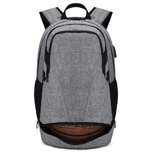 Sac à dos de basket-ball multifonctionnel unisexe Sac de sport de plein air souple Poche d'équipement de balle avec fermeture éclair Polyester antivol - Product Image 1