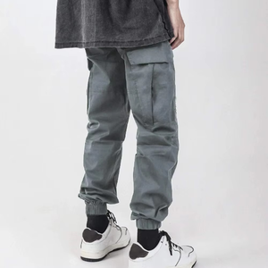 Tela suave de algodón de alta calidad personalizado Color sólido hombres Cargo último diseño hombres cordón cintura Cargo pantalón Multi bolsillos - Product Image 4