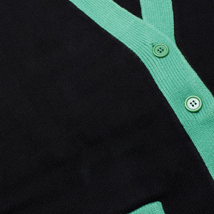 Wholesale AKA <b>Black</b> Custom Embroidered Knit <b>Cardigan</b> Sweater For Casual Sorority fraternity College Varsity Sweater - Product Image 4