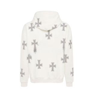 Vêtements d'extérieur de haute qualité pour hommes, survêtement décontracté à capuche uni avec strass, 100% coton molletonné, hiver, service OEM, vente directe d'usine - Product Image 4