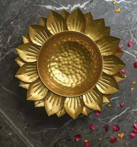 Cuenco de agua y flores de boda de oro de nuevo diseño, cuenco de Metal para centro de mesa, boda y decoración - Product Image 2