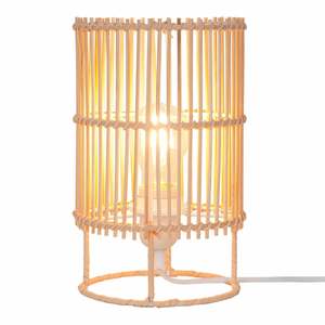 Handwoven <b>Rattan</b> <b>Table</b> <b>Lamp</b> with Natural Finish for Cozy Bedroom and Living Room Decor Made in Vietnam - Product Image 1