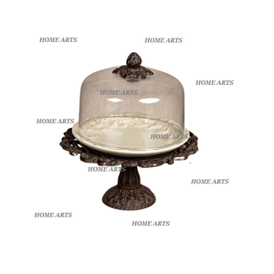 Stainless Steel Food <b>Server</b> With Acrylic Dome Classic Design Round Shape Food <b>Server</b> With Dome By Home Arts - Product Image 3