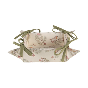 Corbeille à pain durable en coton et lin de qualité alimentaire Point de chevrons Grand 35x25cm rectangulaire retient la chaleur Pâte douce pour les repas - Product Image 5