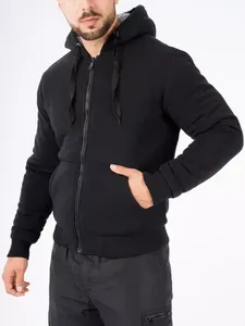 Sudadera con capucha Colorblock cepillada personalizada Diseña tu propio forro polar con cremallera de moda 300 GSM para gimnasio informal y ropa deportiva - Product Image 3