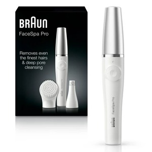 Depiladora Facial Braun FaceSpa Pro 910 para Mujer con 1 Accesorio Adicional, Blanco/Plateado - Product Image 4