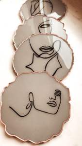 <b>Slate</b> <b>Coasters</b> Set Tabletop Decoration Accent <b>Coasters</b> for Hotel Restaurants Barware Resin Drink <b>Coasters</b> - Product Image 5