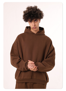 Tendance coton épais hommes sweats à capuche logo personnalisé blanc hommes surdimensionné Vintage sweat à capuche - Product Image 6