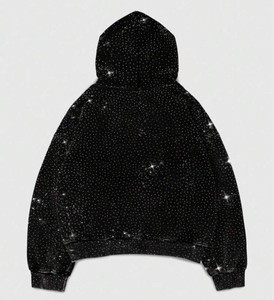 Sweat-shirt d'hiver surdimensionné en tricot avec design personnalisé en strass, impression numérique, streetwear lourd, fabricant OEM/ODM - Product Image 2
