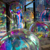 Ballon miroir gonflable géant irisé en PVC, réfléchissant, imperméable, résistant au vent, 10-12 pieds, décoration de fête, boule de Noël