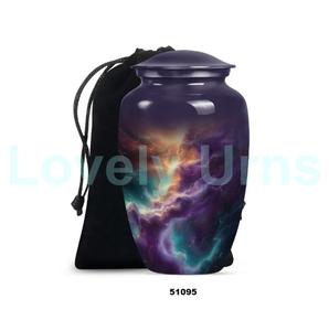Gran oferta de urna para adultos de cremación de galaxias de aluminio grande para cenizas humanas con bolsa de terciopelo gratis - Product Image 4