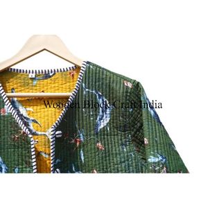 Chaqueta de Fiesta Formal de Secado Rápido, Acolchada con Estampado Floral, de Algodón Suave para Mujer, con Relleno de Algodón, Decoración de Cinturón, Cuello en V, para Toda Temporada - Product Image 3