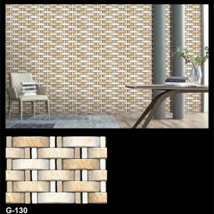 Carreaux muraux en céramique d'élévation extérieure Finition mate 30*45 cm Décor clair Combinaison sombre 9 mm d'épaisseur Effet 3D Fabriqué en Inde - Product Image 1